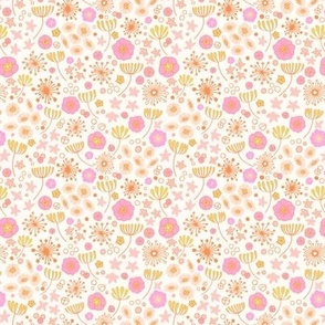 Daisy Starburst ditsy floral pink by Pippa Shaw
