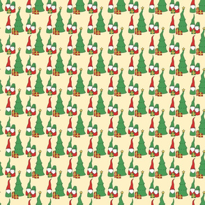 Christmas Gnomes and Trees in Red and Green