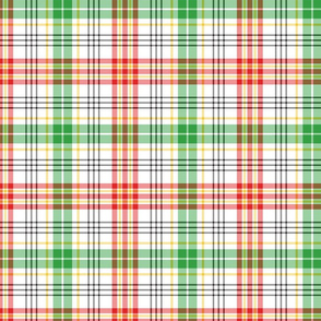 Christmas Plaid in Red, Green, White and Gold