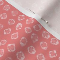 Shibori kanoko white dots over coral peach pink