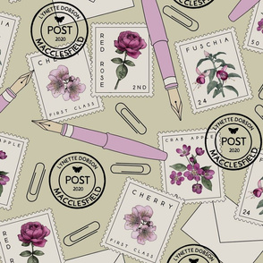 Snail mail floral stamps