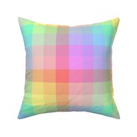 Pastel Rainbow Checks Twill