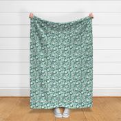 Bloomy florals on mint