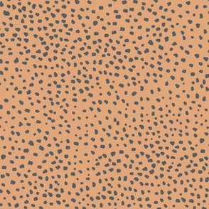 Fat cheetah baby animal print minimal small speckles and spots abstract wild cat white snow leopard caramel copper rust brown