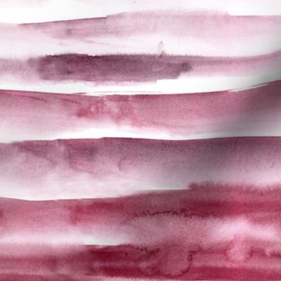 Burgundy watercolor painterly stripes - abstract hand painted textured stripe design for modern home decor_ bedding_ nursery