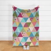 floral rainbow triangle cheater quilt yard