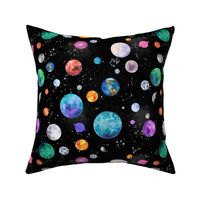 watercolor outer space planets medium