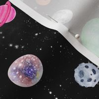 watercolor outer space planets medium