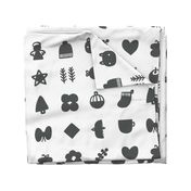  24 Holiday Objects for Advent Calendars and Cheater Quilts 6x6" blocks
