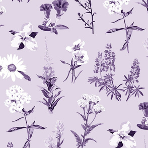 Wildflower collection - lavender - large scale