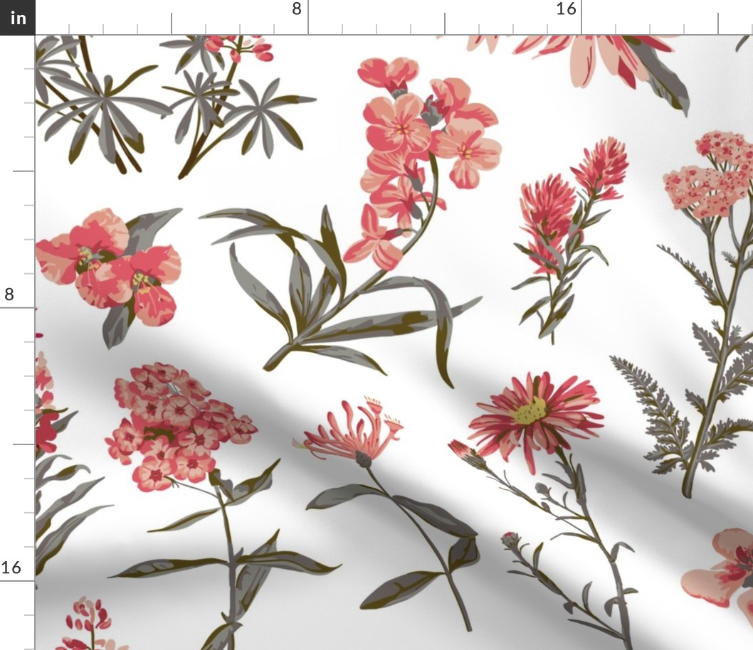 red and gray wildflowers - large scale