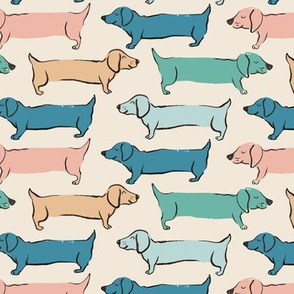 Hand Drawn Dachshunds