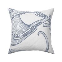 Cephalopod - Giant Octopi - Blue Grey on White