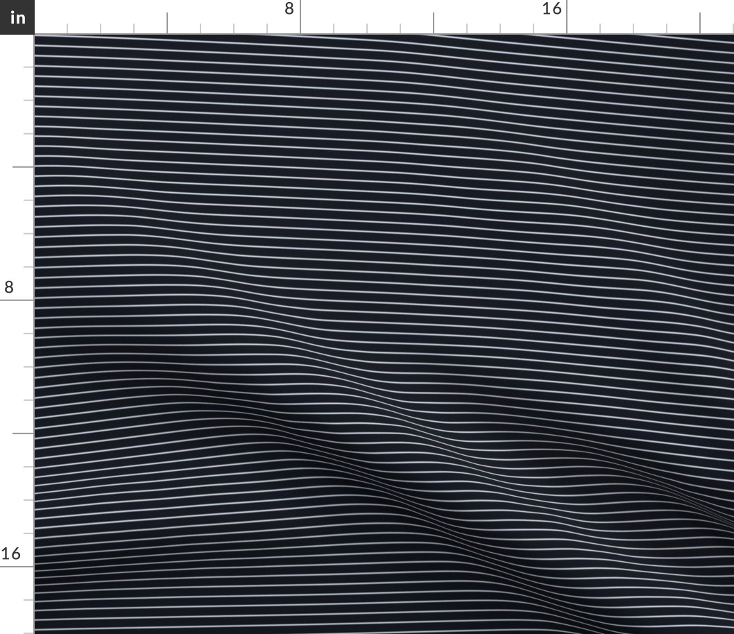 Small Horizontal Pin Stripe Pattern - Midnight Black and Morning Grey