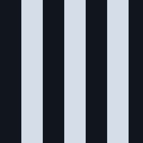 Large Vertical Awning Stripe Pattern - Midnight Black and Morning Grey