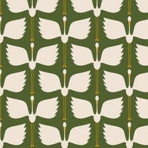 Cranes Take Flight - 3" Wingspan - Pine, 24" repeat wallpaper