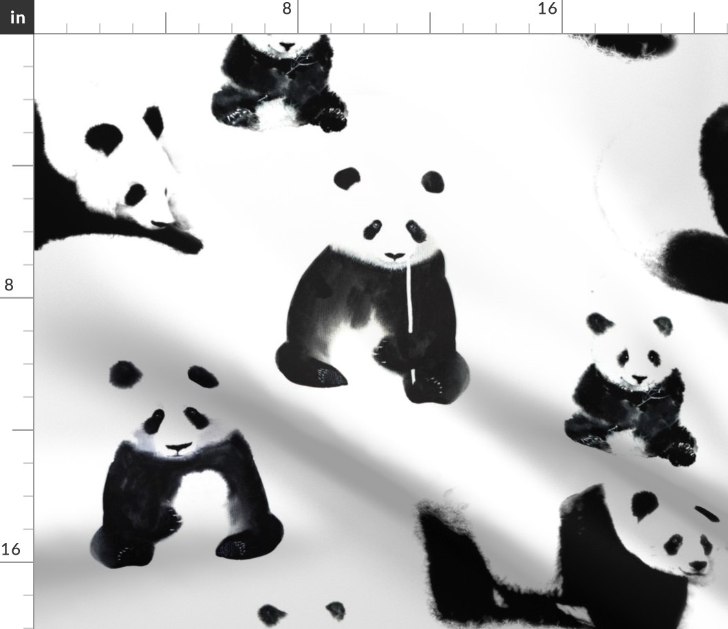 Panda Brush stroke Pattern