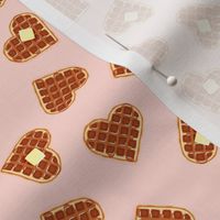 (small scale) heart shaped waffles - pink - valentines food - LAD19BS