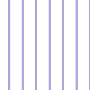 Narrow lilac stripe on white - vertical
