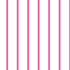 Narrow deep pink stripe on white - vertical