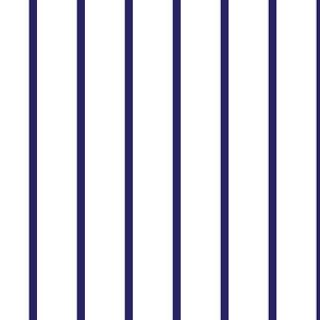 Narrow navy blue stripe on white - vertical