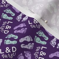 L&D Nurse - multi baby feet - purple/lavender/mint - nursing (purple) - LAD20BS
