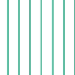 Narrow jade stripes on white - vertical