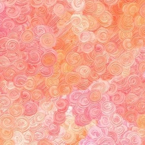 Glorious impasto in peach, apricot and cream swirls by Su_G_©SuSchaefer
