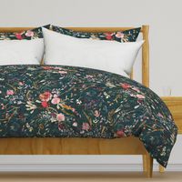 Autumn Fable Floral (teal) JUMBO