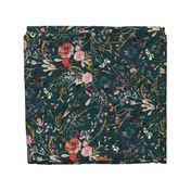 Autumn Fable Floral (teal) JUMBO