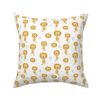 Funny yellow lions kids pattern