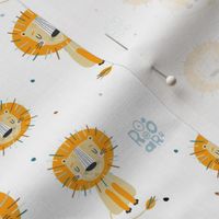 Funny yellow lions kids pattern