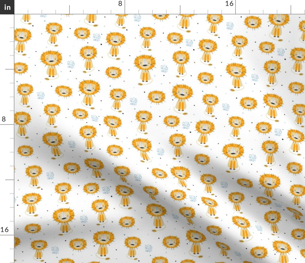 Funny yellow lions kids pattern