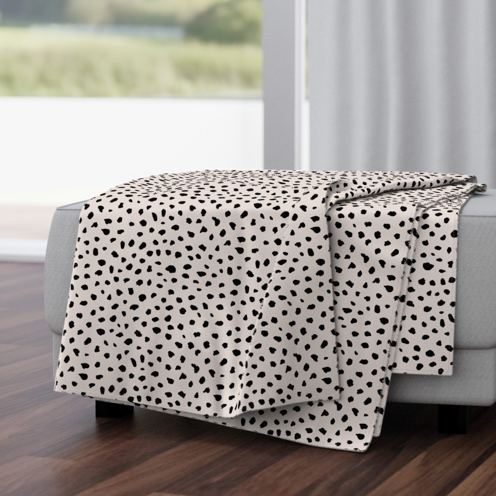 Little Dalmatian spots and dots raw ink speckles animal print off white black monochrome Large