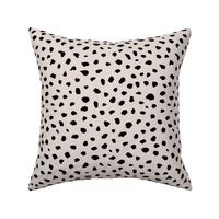 Little Dalmatian spots and dots raw ink speckles animal print off white black monochrome Large