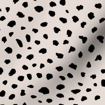 Little Dalmatian spots and dots raw ink speckles animal print off white black monochrome Large