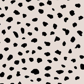 Little Dalmatian spots and dots raw ink speckles animal print off white black monochrome Large