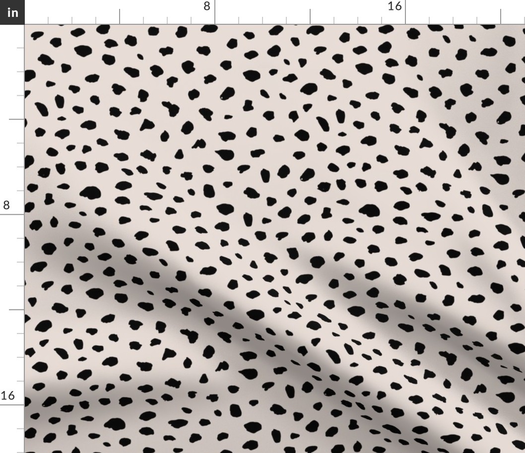 Little Dalmatian spots and dots raw ink speckles animal print off white black monochrome Large