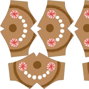 Holiday Adult Size Fitted Face Masks Gingerbread 