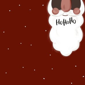 Weihnachtsmannbart in Rot mit HoHoHo für Loopschal schwarz von DIY Eule