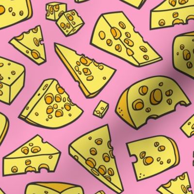 Swiss Cheese Food on Pink