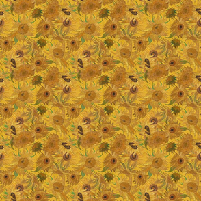 SMALL Van Gogh Sunflowers yellow green
