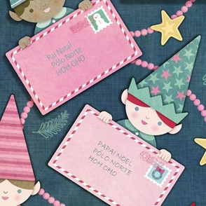 Letters for Santa Green Teal Large Scale- Christmas Elf- Cute Xmas Elves- Face Mask- Small Scale- Baby Blanket- First Christmas- Pastel Christmas- Santa's Workshop-  Pastel Holidays- Naughty or Nice- First Christmas Baby Blanket