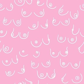 Pairs Of Breasts On Pink - Small Scale
