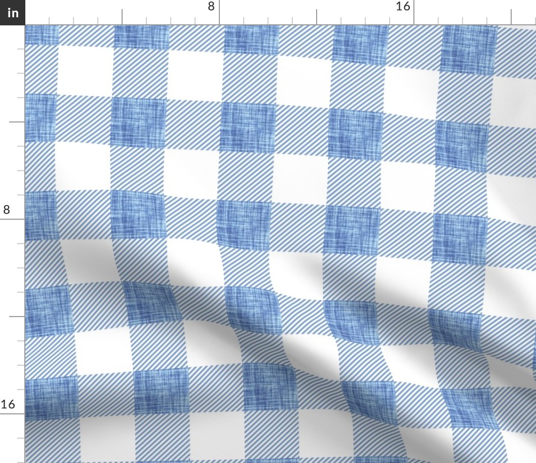 2" cornflower linen buffalo check