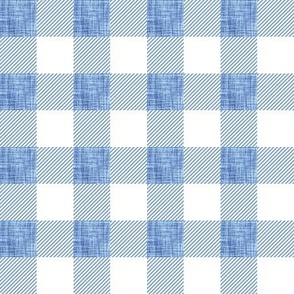 1" cornflower linen buffalo check