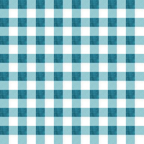 1/2" teal linen no. 3 buffalo check