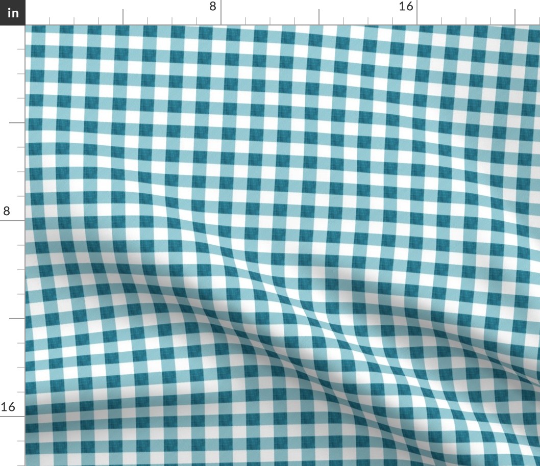 1/2" teal linen no. 3 buffalo check