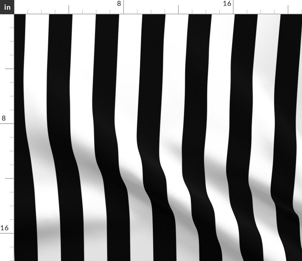1.5 Inch Vertical Black White Stripe