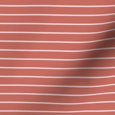 Horizontal Pin Stripes on Terracotta